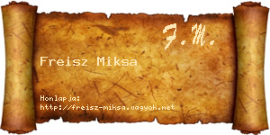 Freisz Miksa névjegykártya